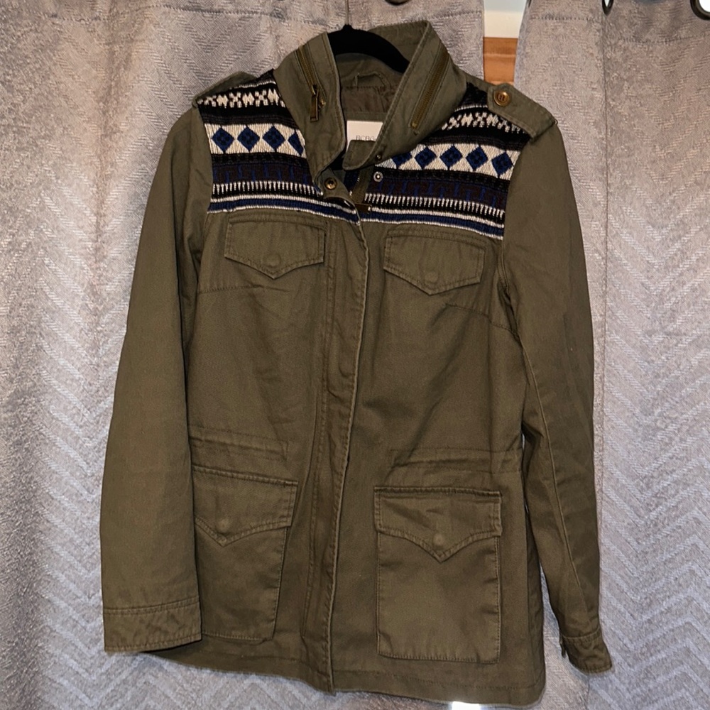 Bcbgeneration Green Utility Jacket Size Medium - image 1